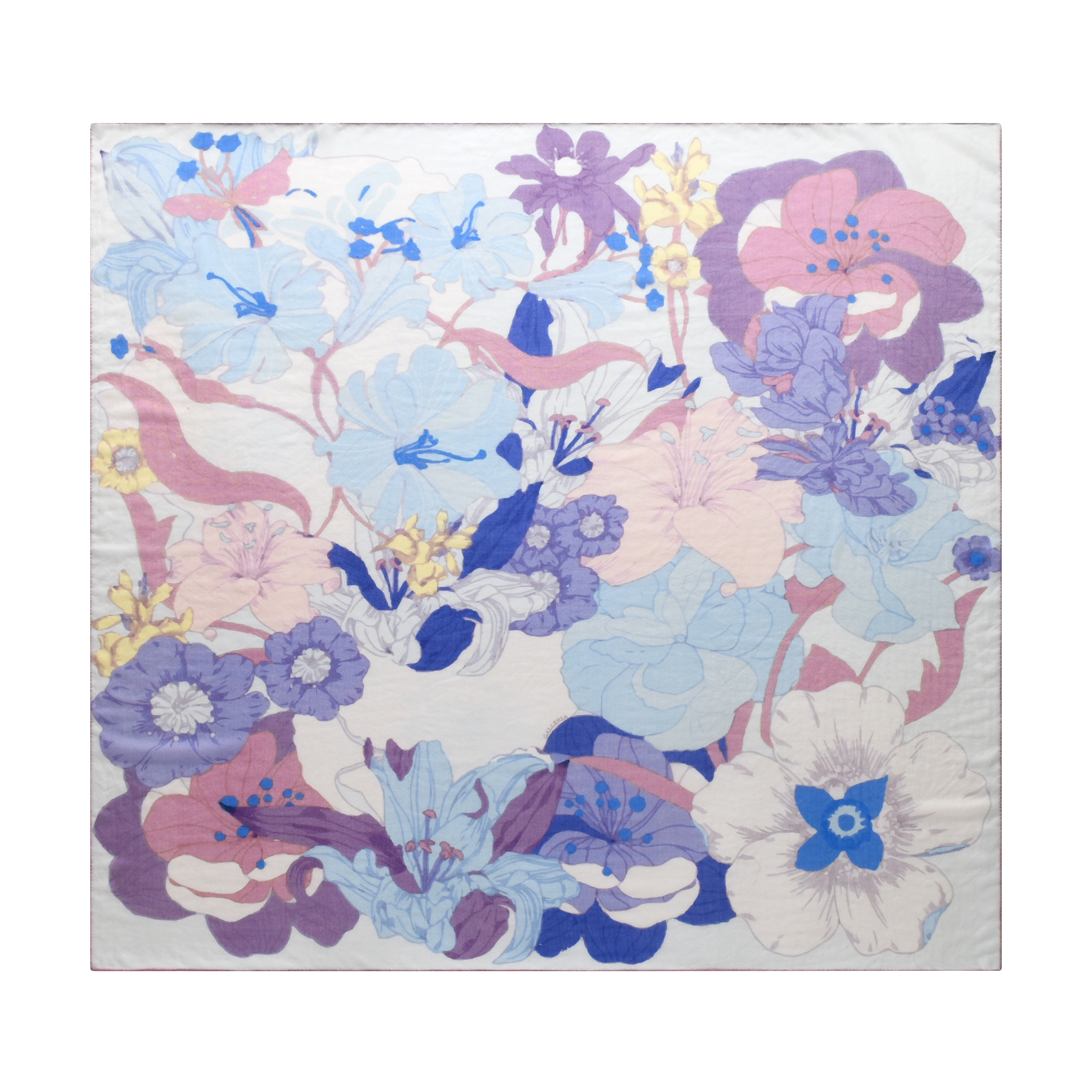 Spring Garden Cashmere Scarf in Blue