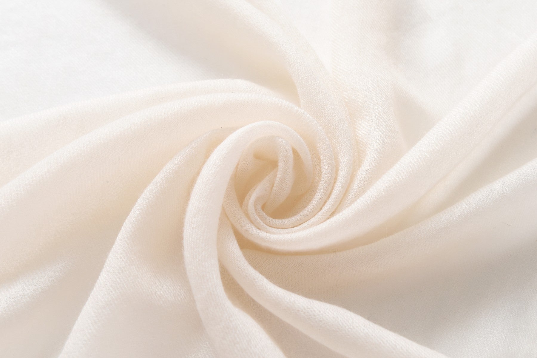 Brilliantem Embellished Ivory Cashmere Scarf with fringe