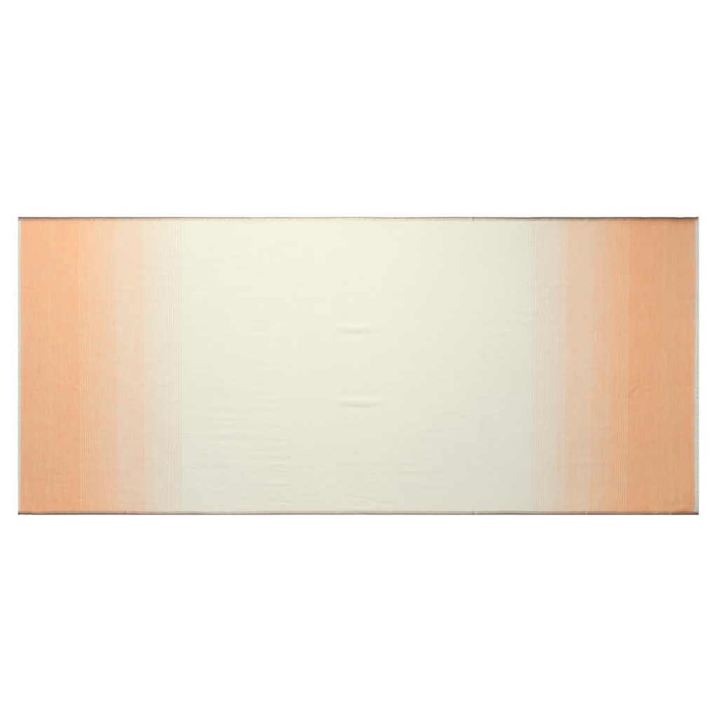 Ombre Ivory & Orange Cashmere Scarf with Brown Lining