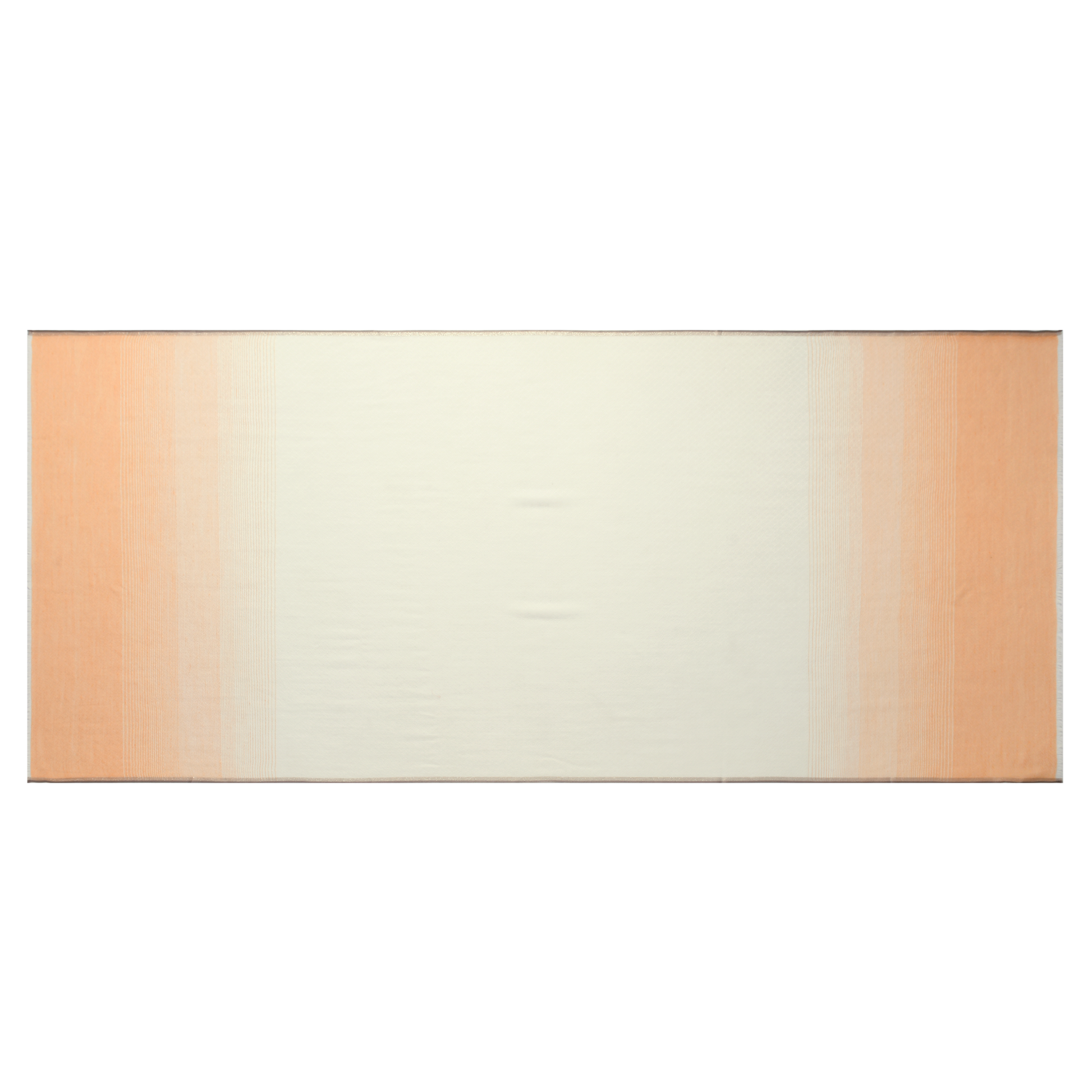 Ombre Ivory & Orange Cashmere Scarf with Brown Lining