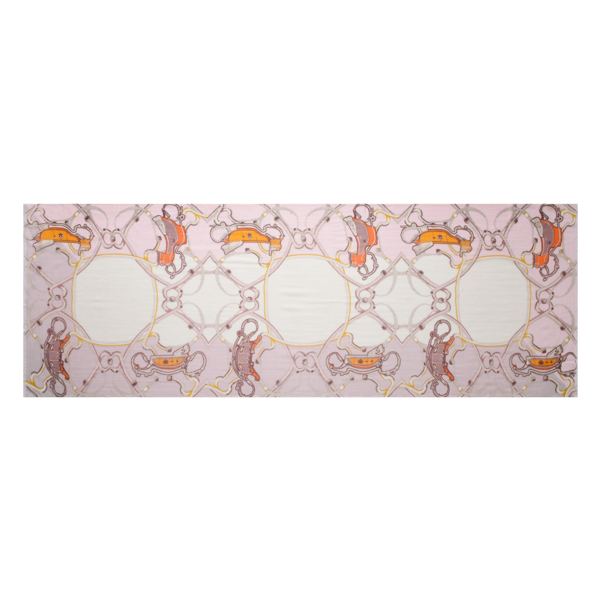 Royal Carriage in Grey & Pink Cashmere Scarf
