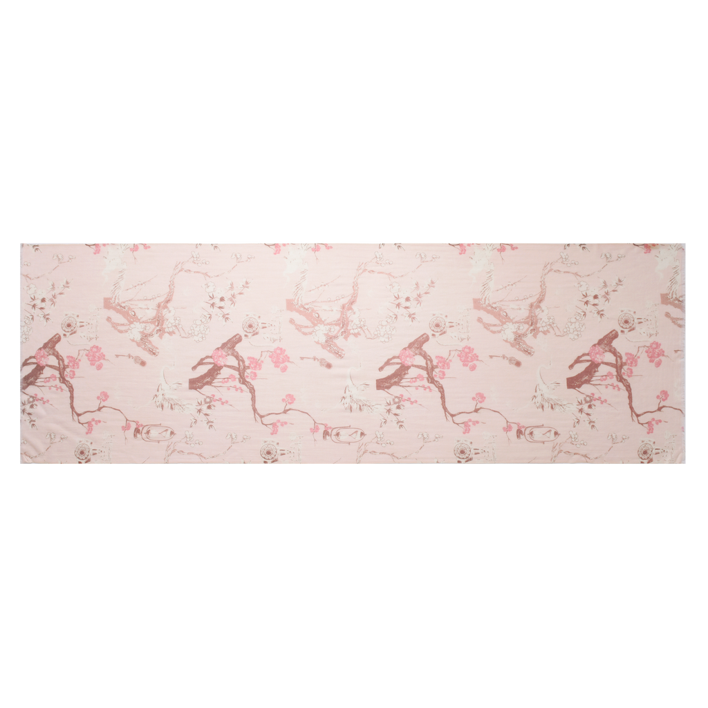 Plum Blossom in Spring Pink Cashmere Scarf
