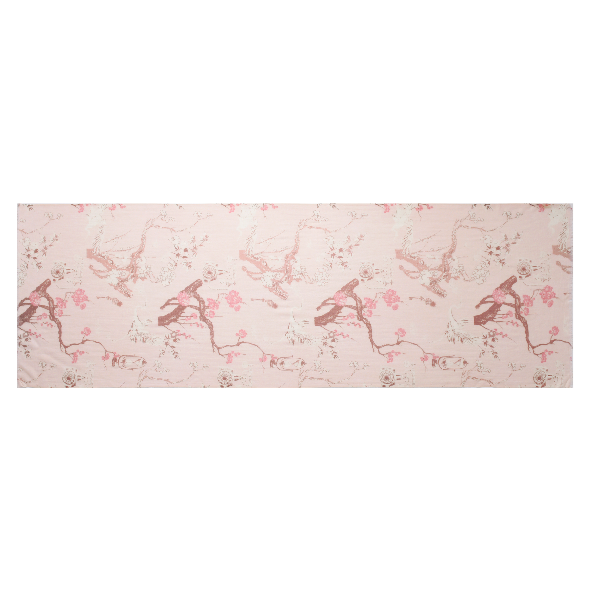 Plum Blossom in Spring Pink Cashmere Scarf