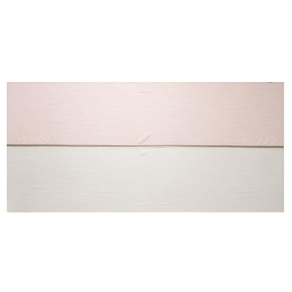 Pink and Ivory Hues Cashmere Scarf with Brown Lining