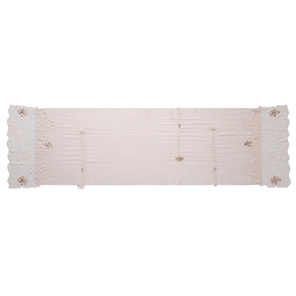 Hand Sewn Lace on Cashmere Silk Scarf in Pink - Made in India