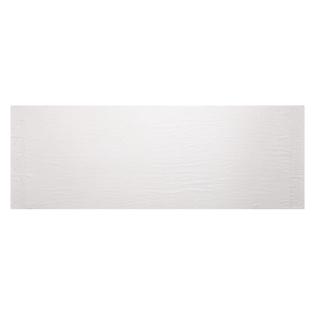 Brilliantem Embellished Ivory Cashmere Scarf with fringe