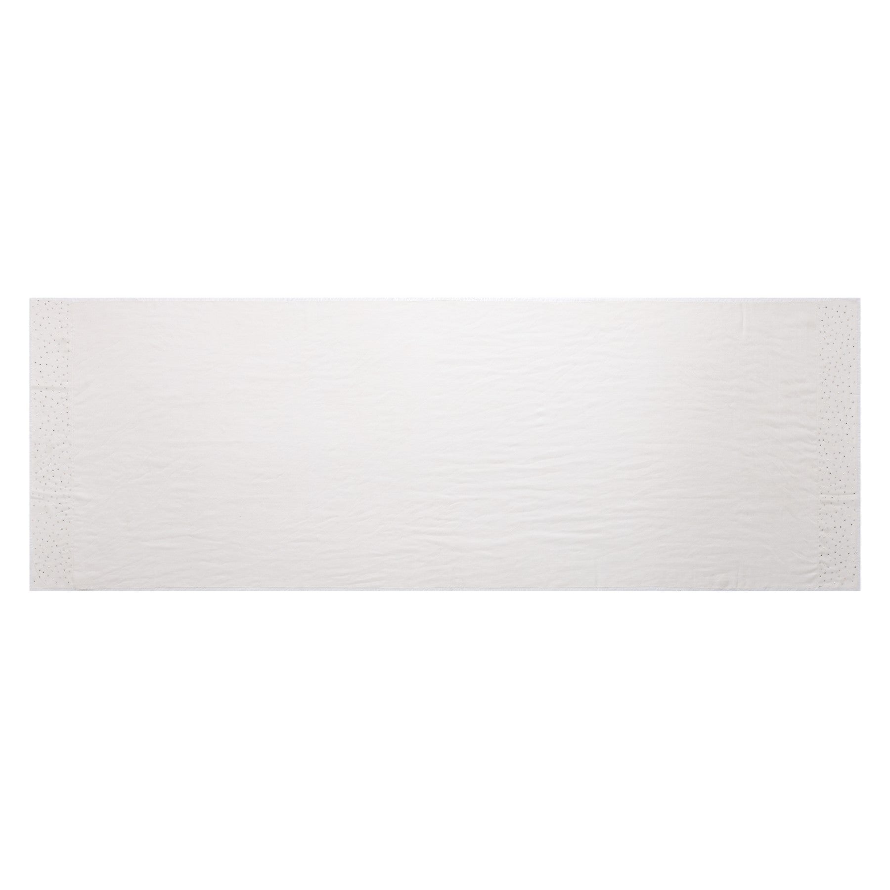Brilliantem Embellished Ivory Cashmere Scarf with fringe