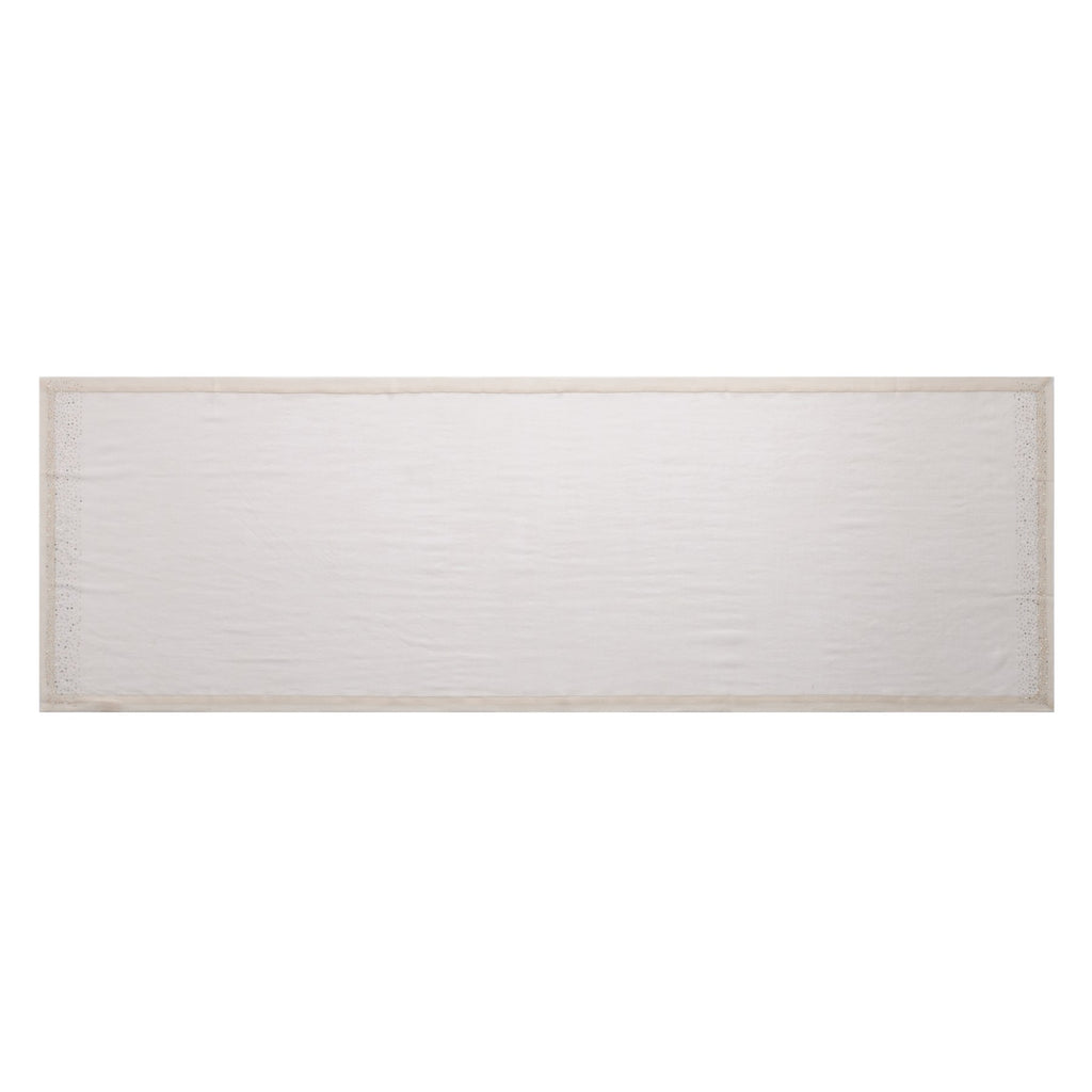 Starry Embellished Ivory Cashmere Scarf with Beige Lining