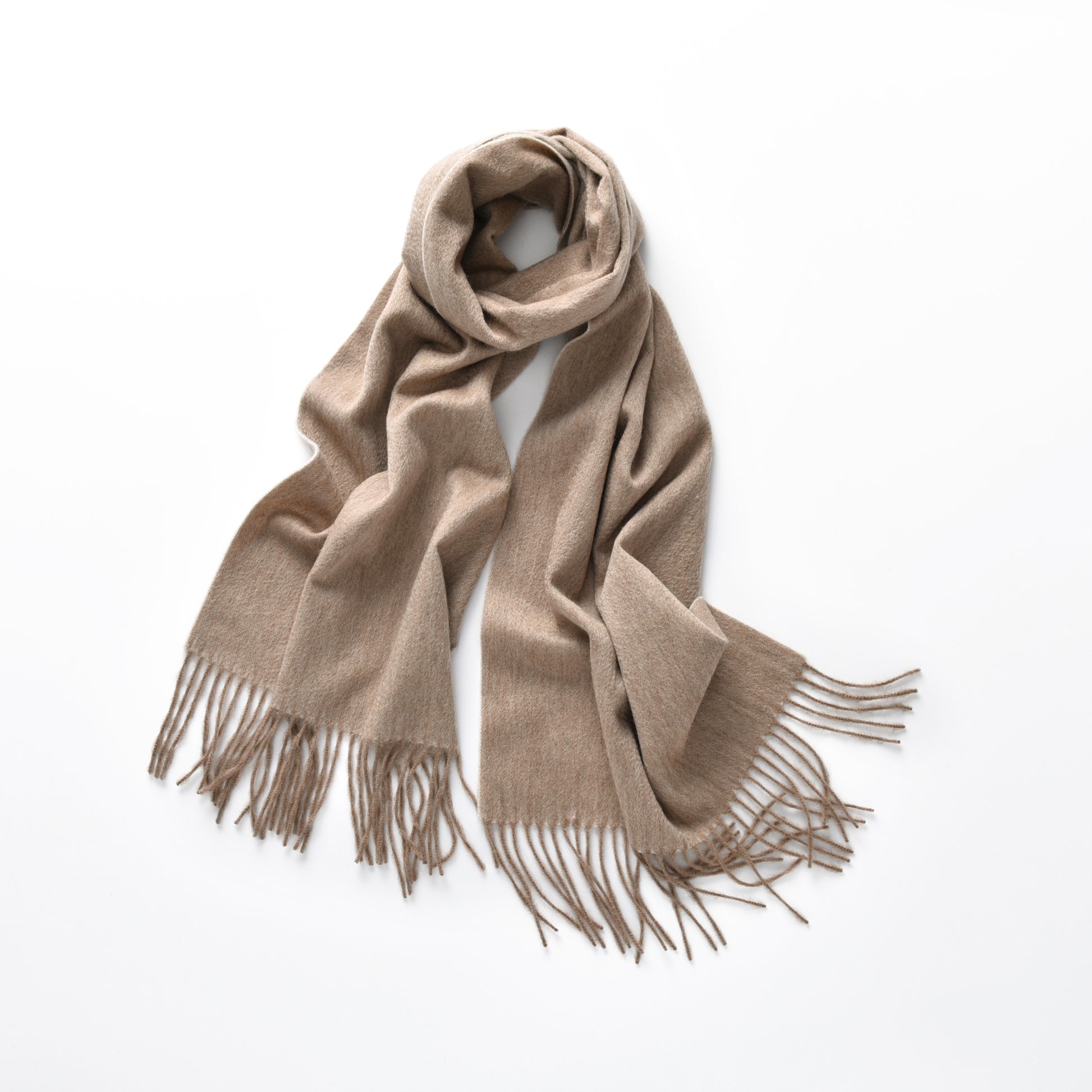Double-Sided Cashmere Scarf in Neutral Beige