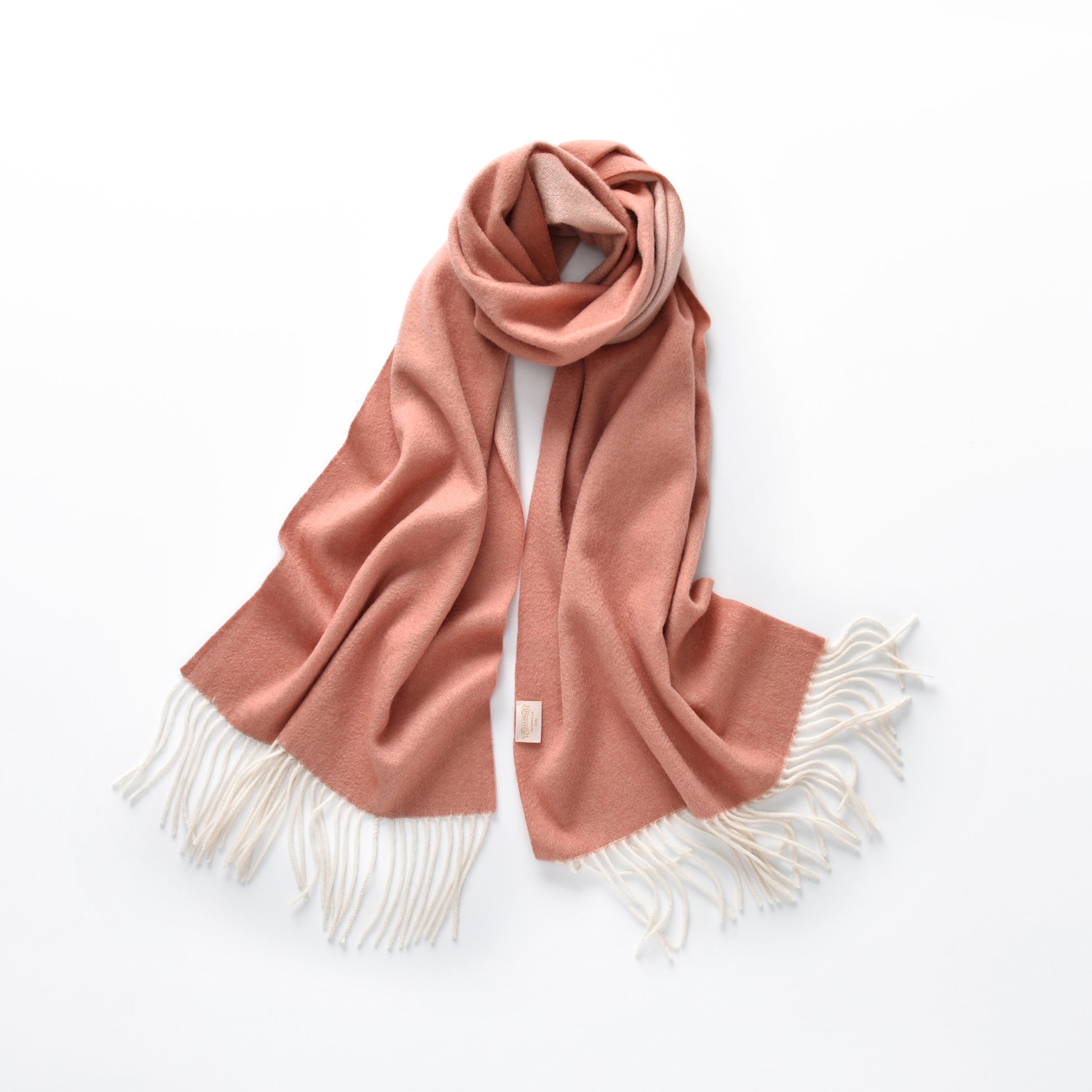 Double-Sided Cashmere Scarf in Mauve & Beige