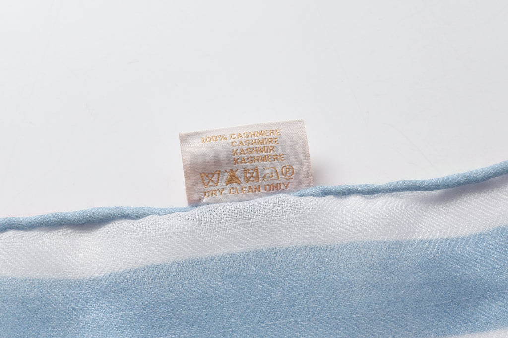 Equestre con Gatto Light Blue Toile Cashmere Scarf