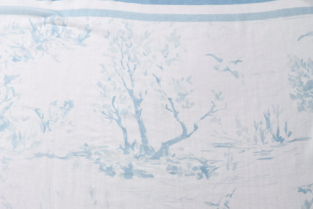Equestre con Gatto Light Blue Toile Cashmere Scarf