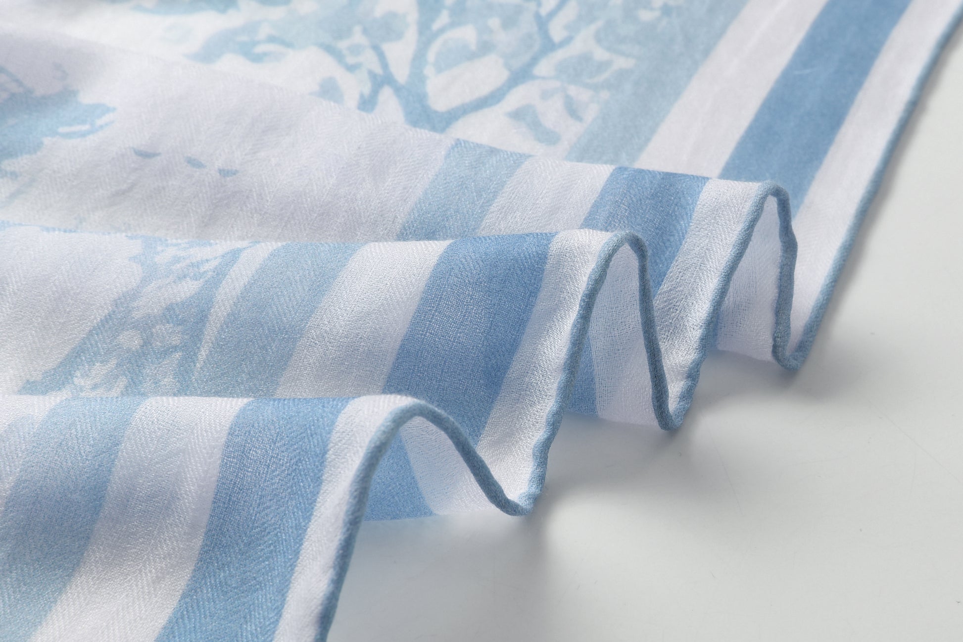 Equestre con Gatto Light Blue Toile Cashmere Scarf