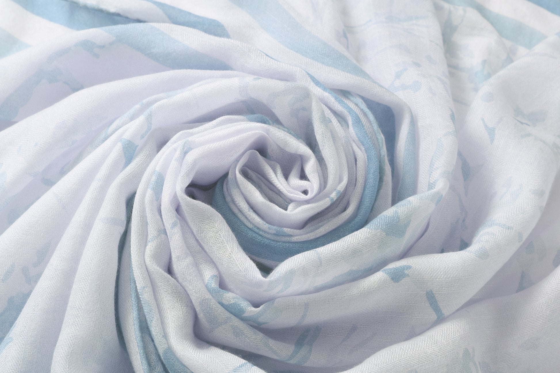 Equestre con Gatto Light Blue Toile Cashmere Scarf