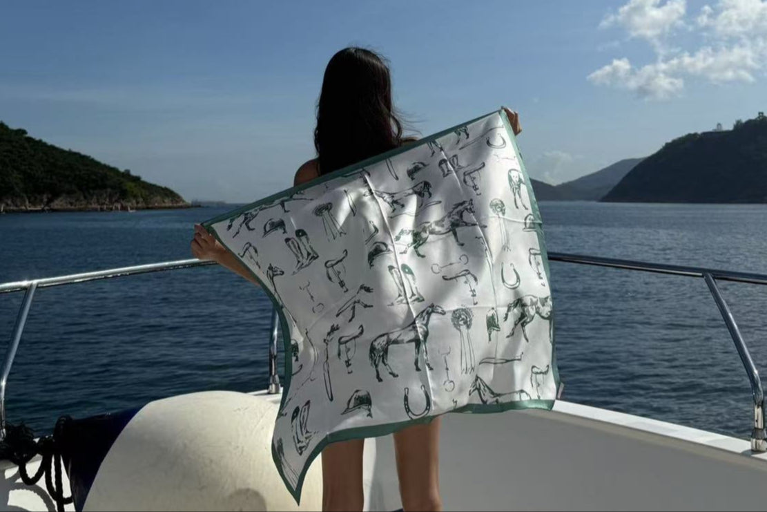 Vert Saddlery - Silk Scarf in Dark Green