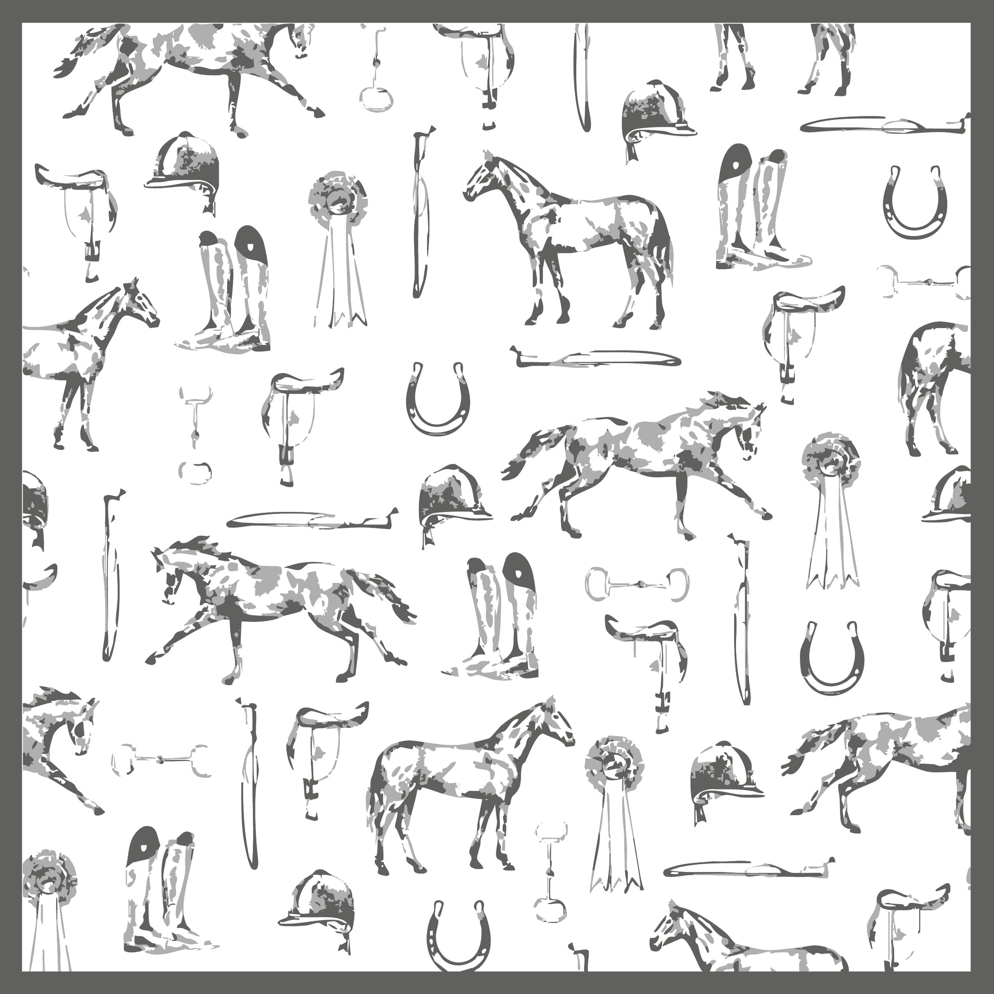 Saddlery Silk Scarf in Black