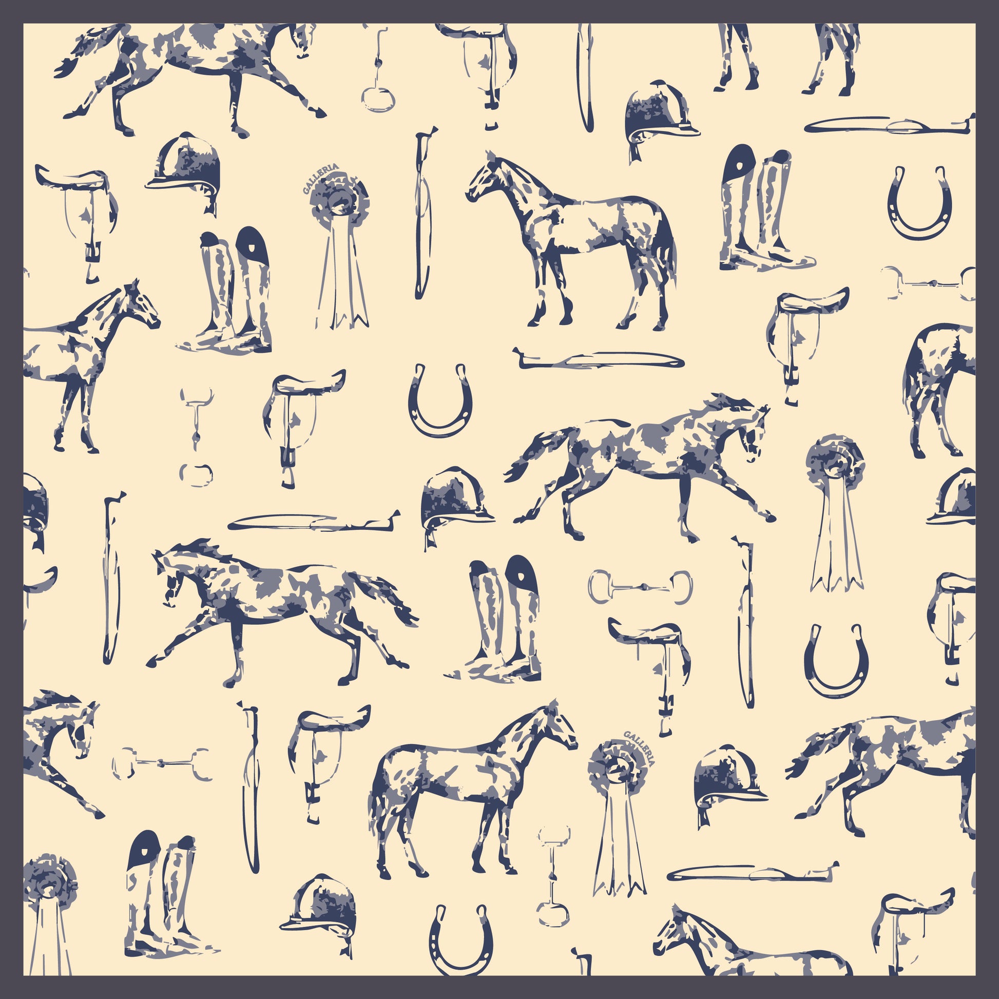 Saddlery Silk Scarf in Navy
