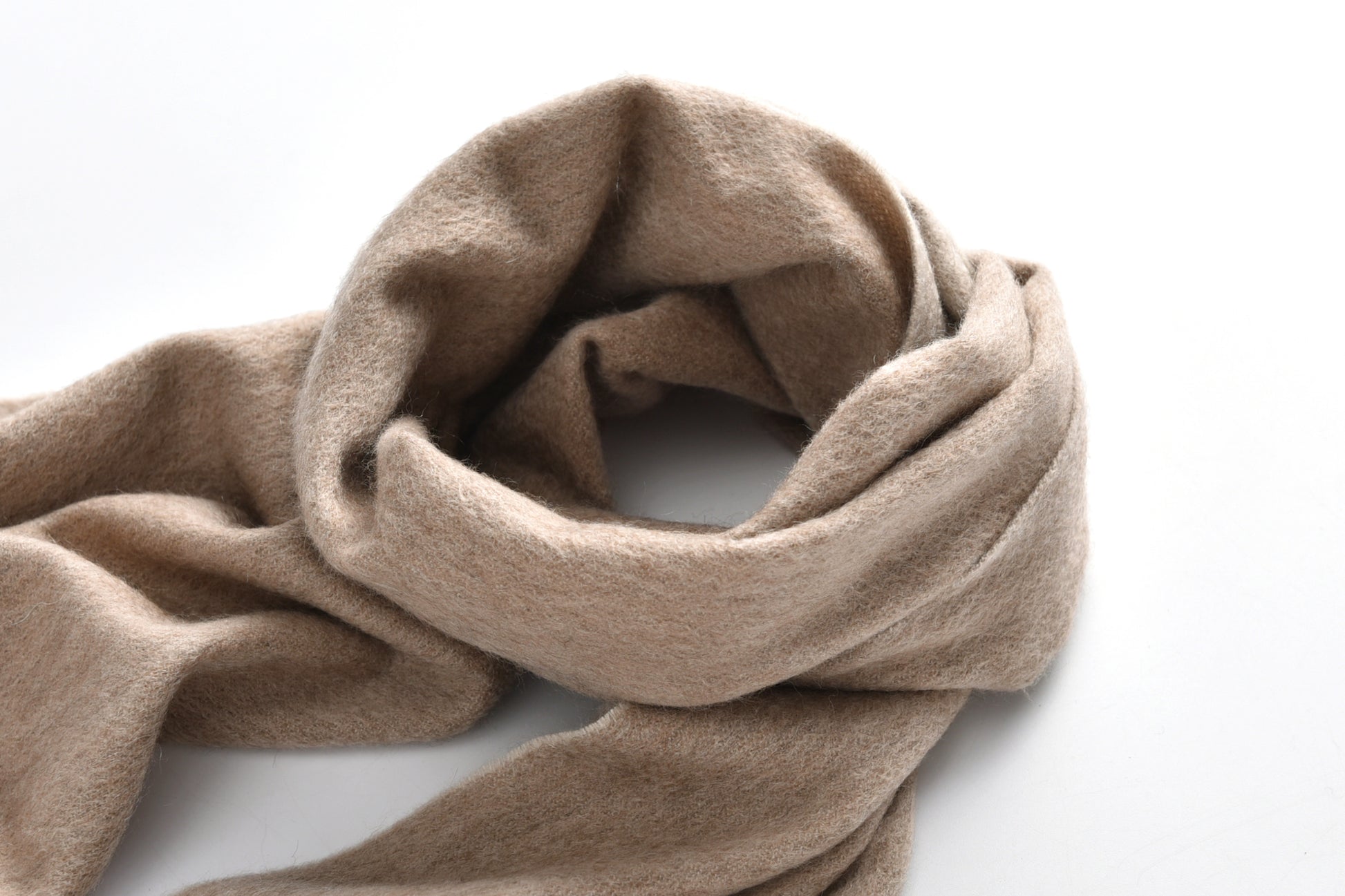 Double-Sided Cashmere Scarf in Neutral Beige
