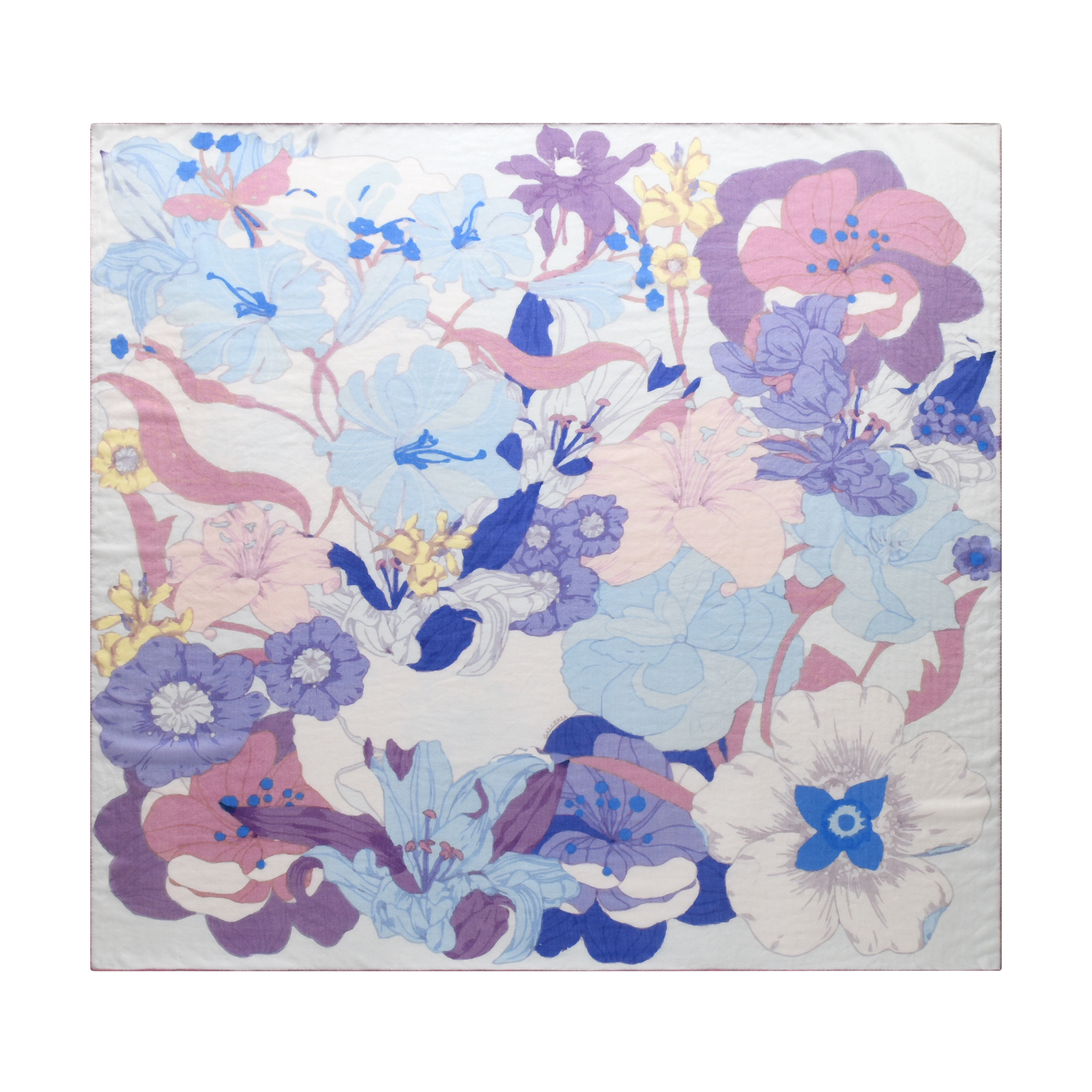 Spring Garden Cashmere Scarf in Blue