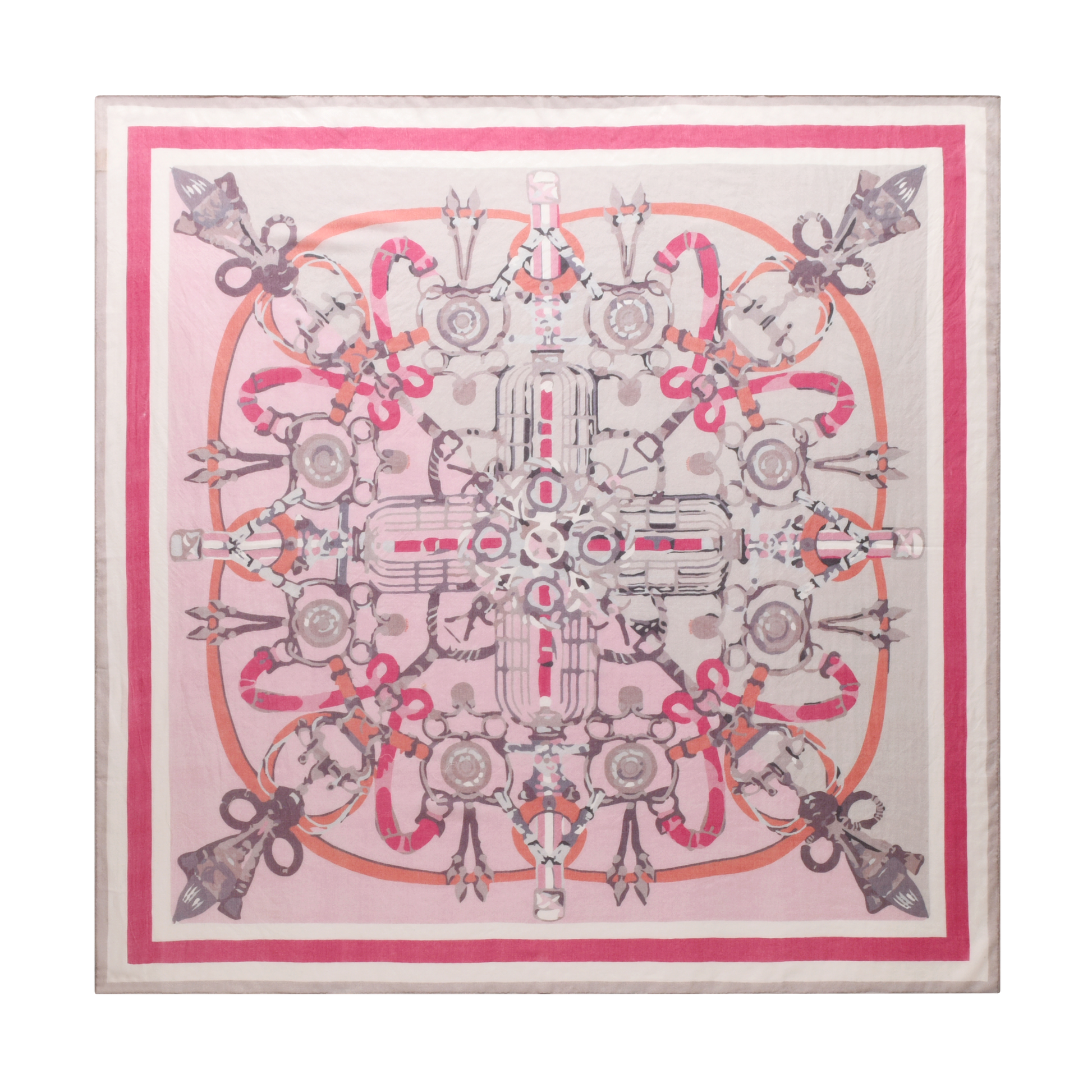 Equestrian Buckle dual color Cashmere Scarf in Pink