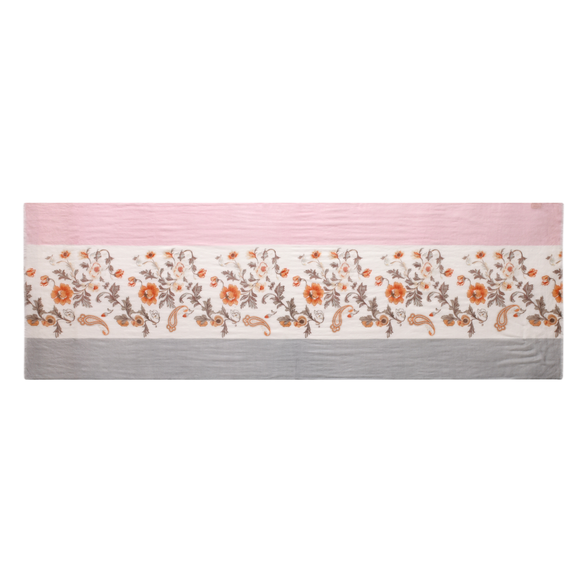 Rose Paisley Watercolour Cashmere Scarf in Pink & Grey