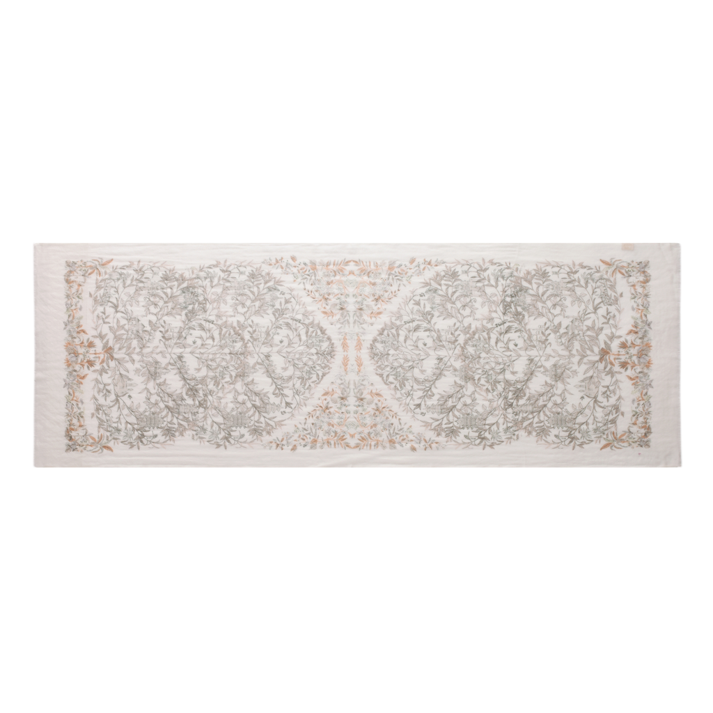 Watercolour Giardino Cashmere Scarf in Beige