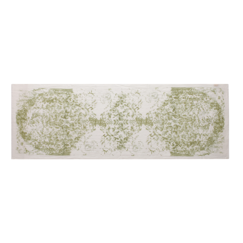 Watercolour Giardino Cashmere Scarf in Green