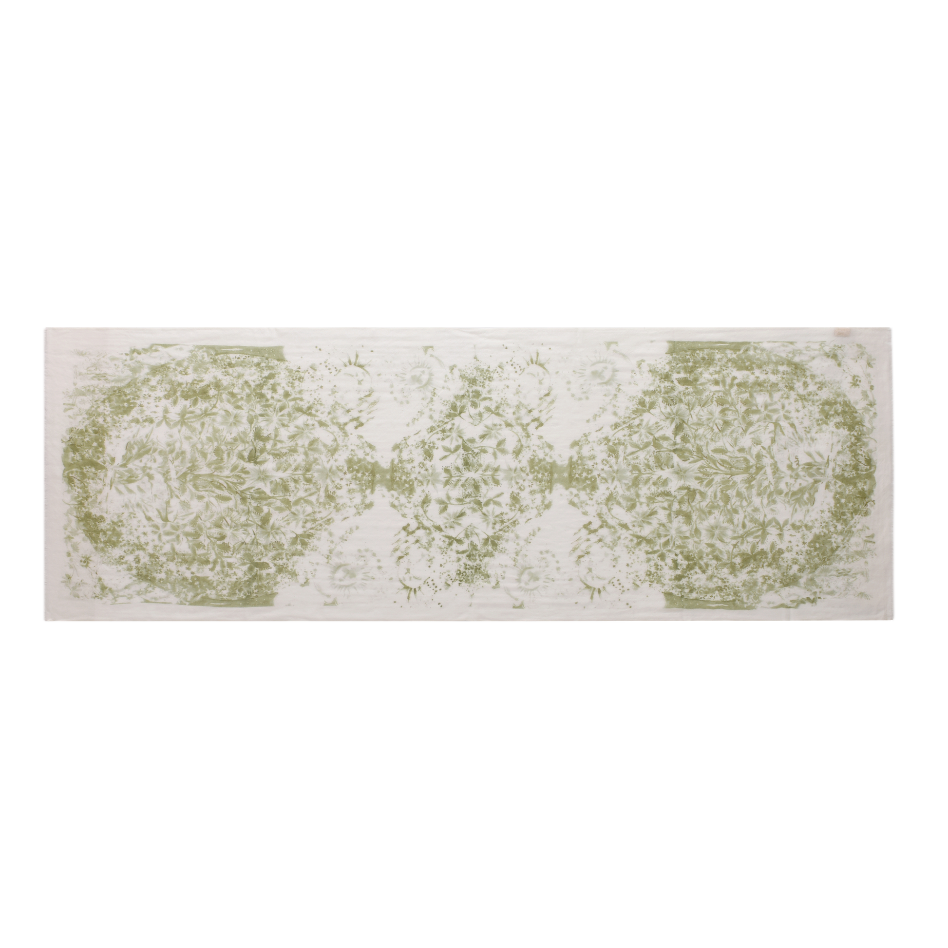 Watercolour Giardino Cashmere Scarf in Green