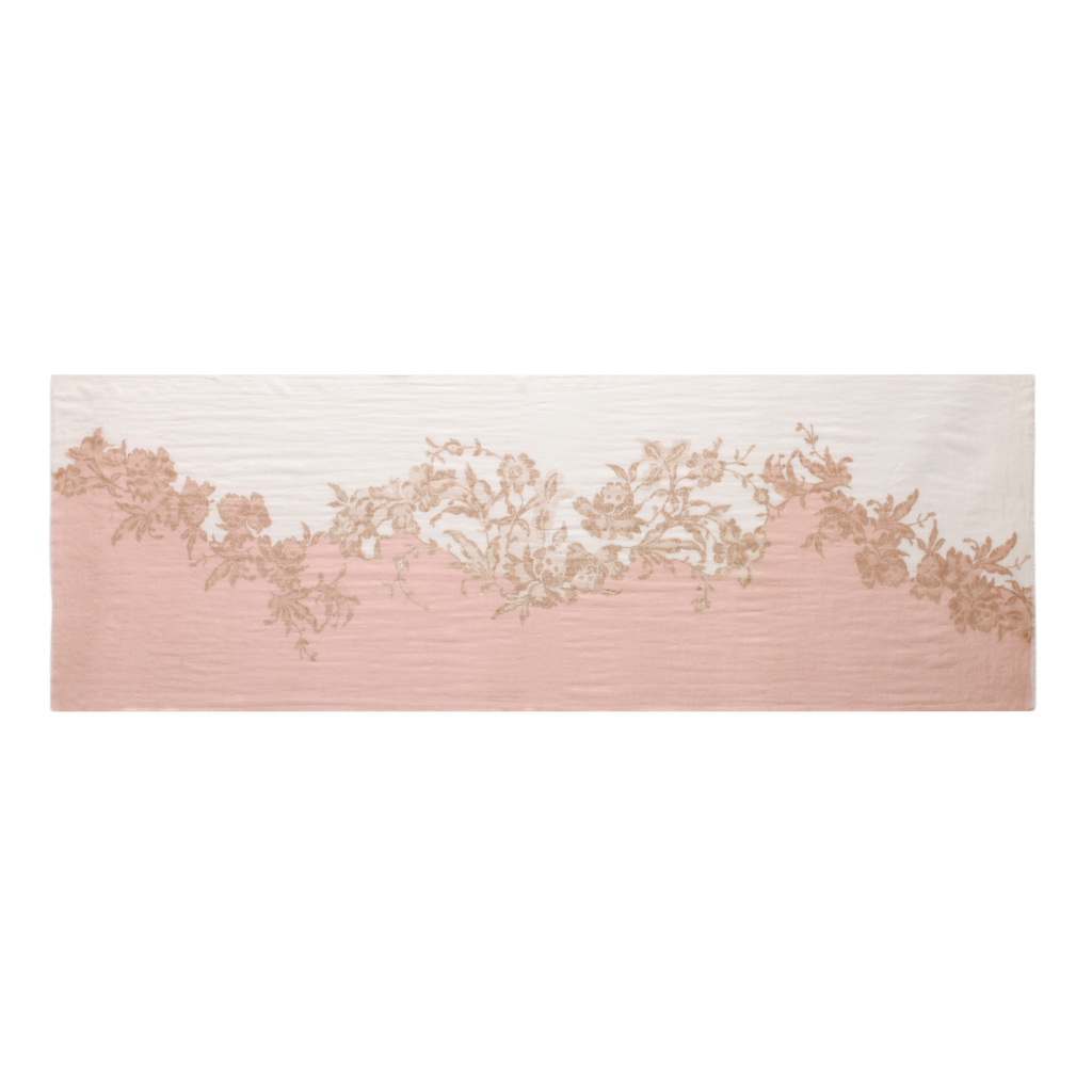 Rose Watercolour Cashmere Scarf in Peach