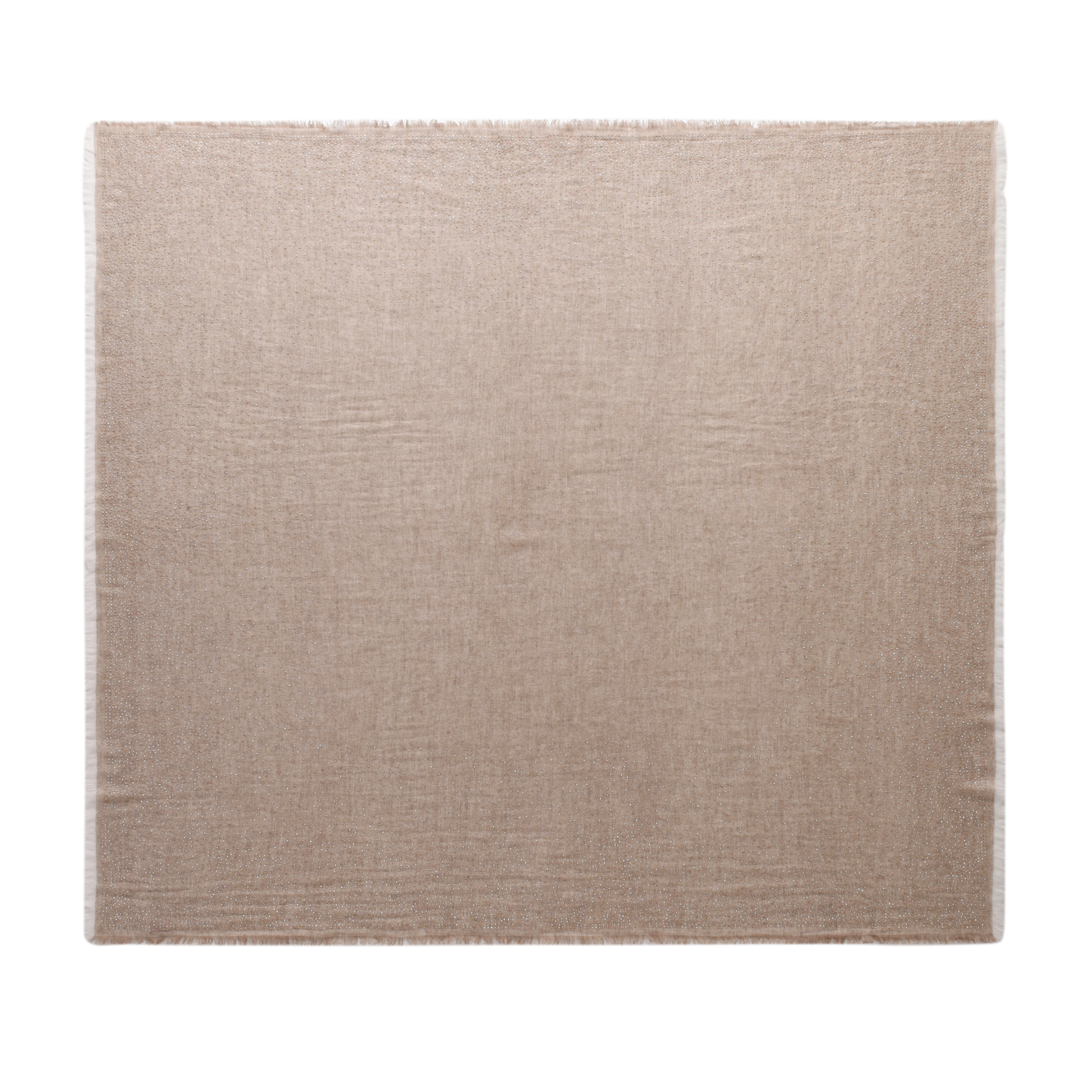 Tricolor Embellishment Cashmere Scarf in Natural