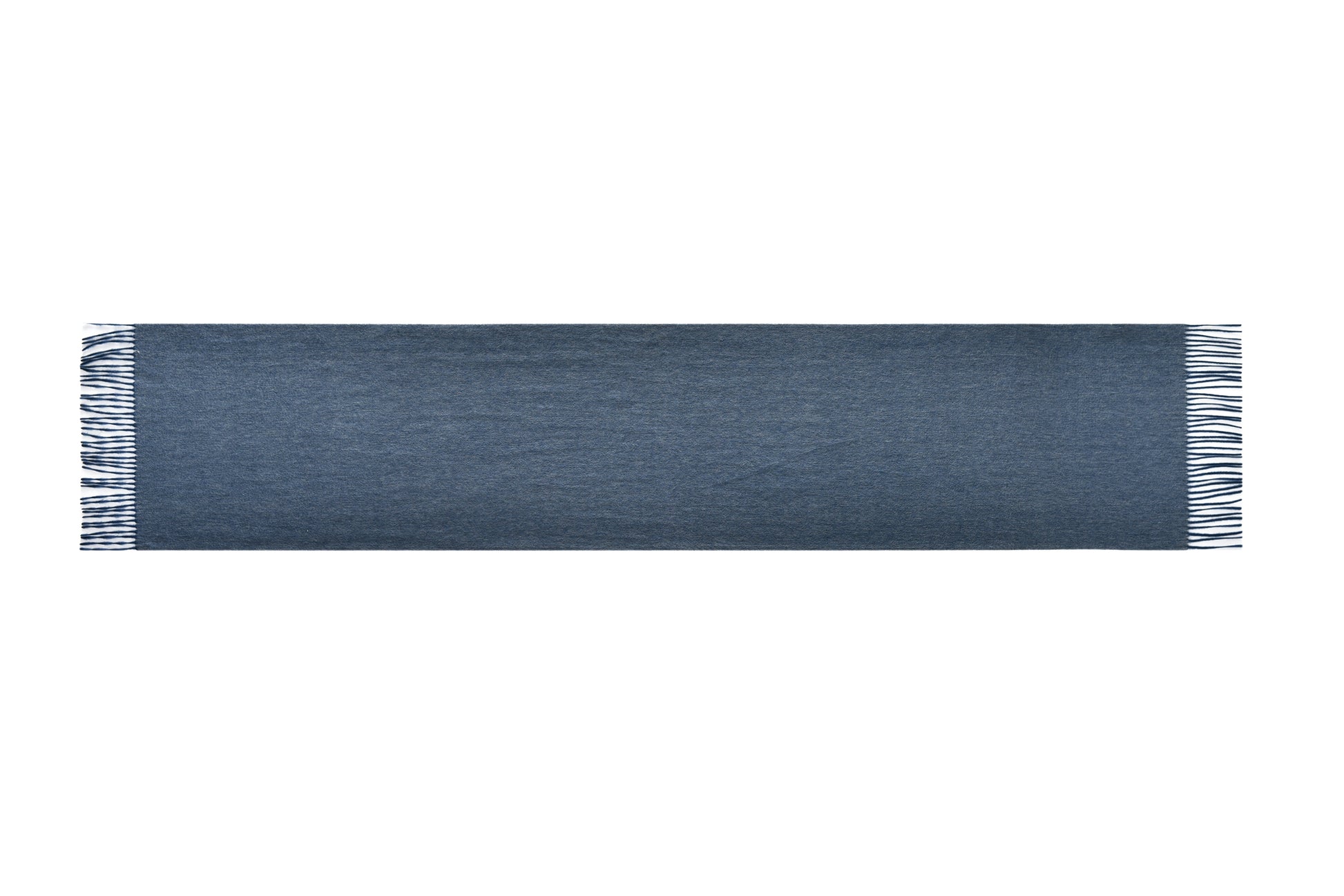 Double-Sided Cashmere Scarf in Navy & Grey
