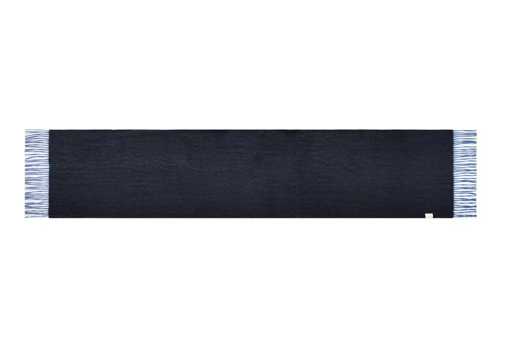 Double-Sided Cashmere Scarf in Navy Blue