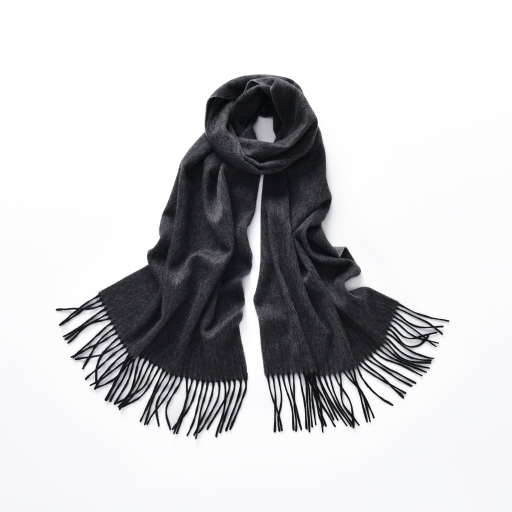 Double-Sided Cashmere Scarf in Grey Tones
