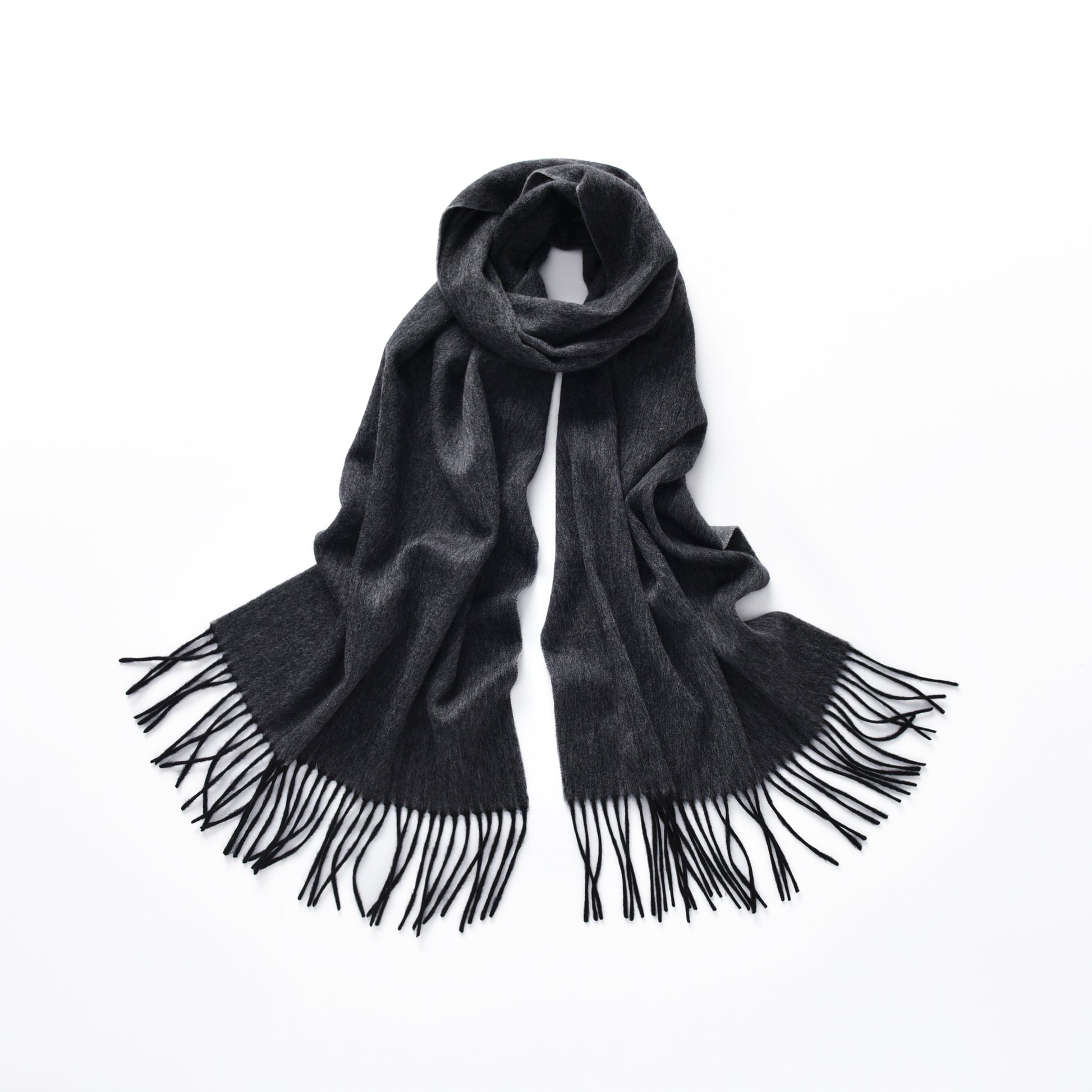 Double-Sided Cashmere Scarf in Coffee