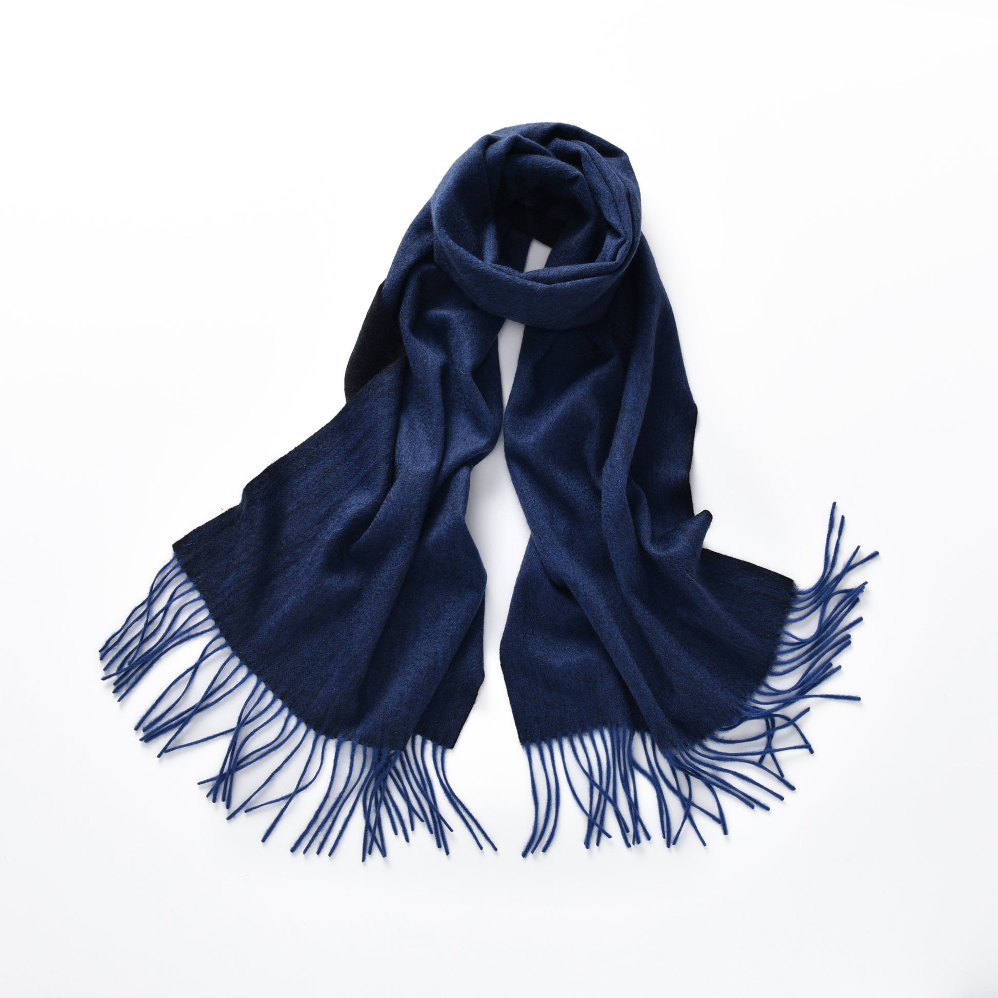 Double-Sided Cashmere Scarf in Navy Blue