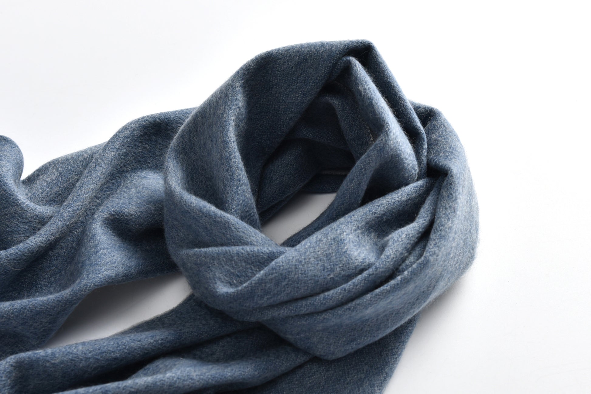 Double-Sided Cashmere Scarf in Navy & Grey