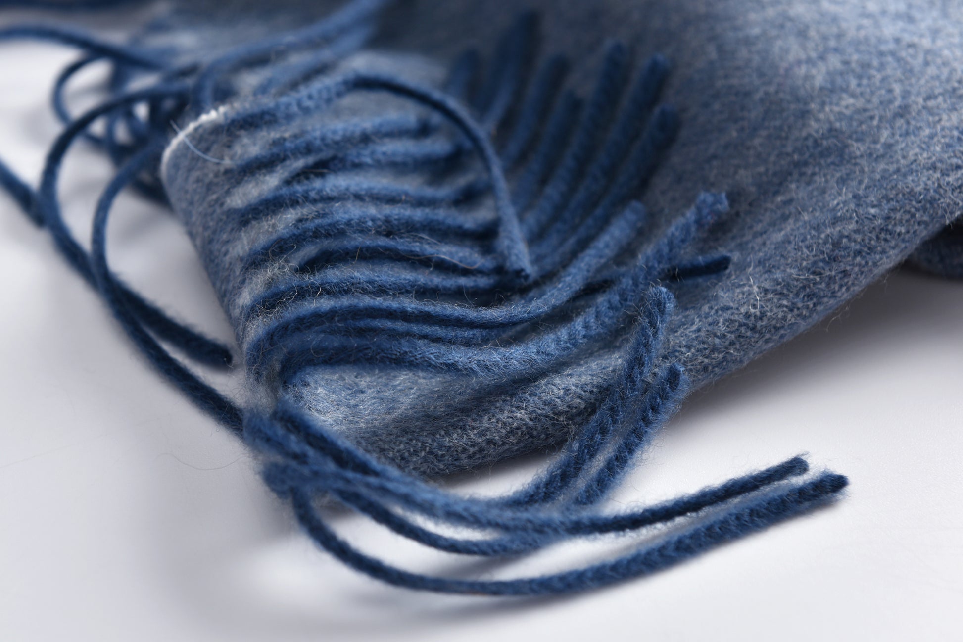 Double-Sided Cashmere Scarf in Navy & Grey