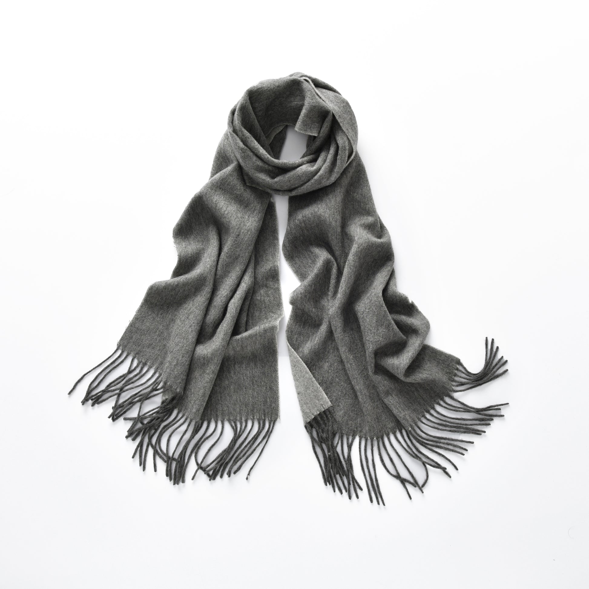 Double-Sided Cashmere Scarf in Grey