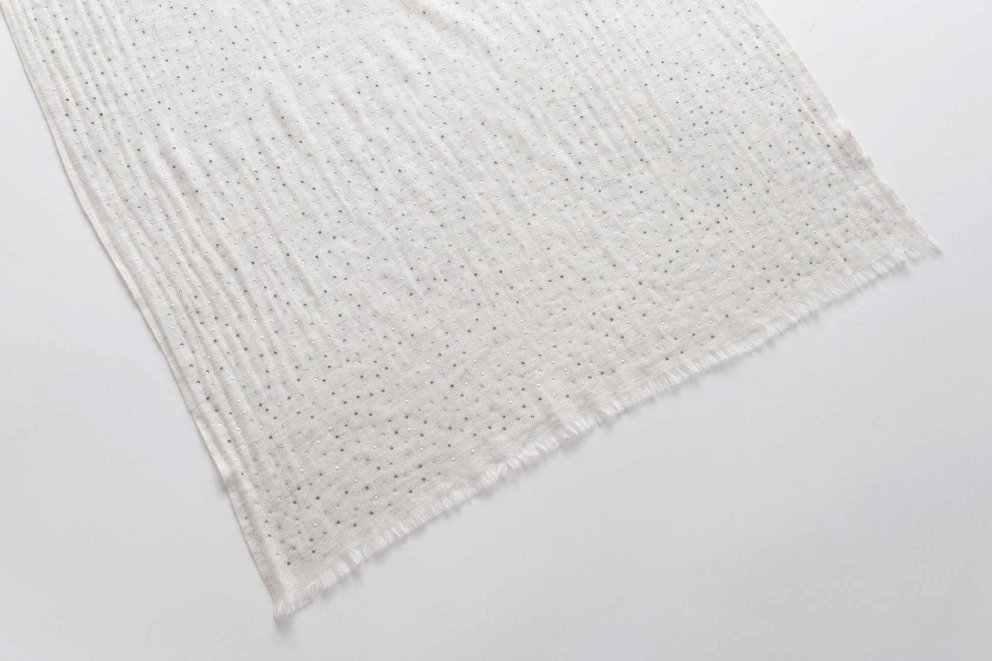 Swarovski and Pearl Embellishment Cashmere Scarf in Grey