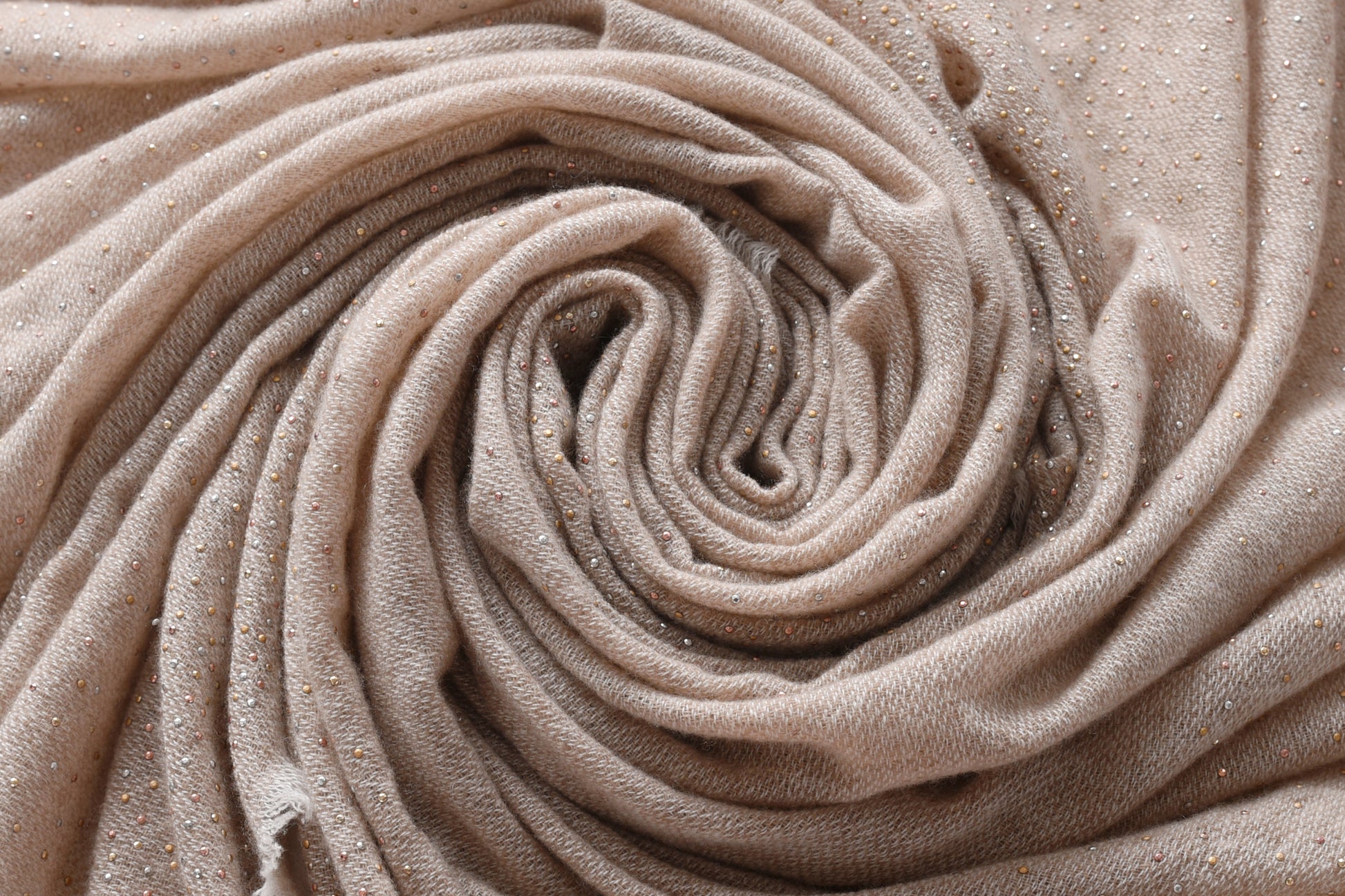 Tricolor Embellishment Cashmere Scarf in Natural