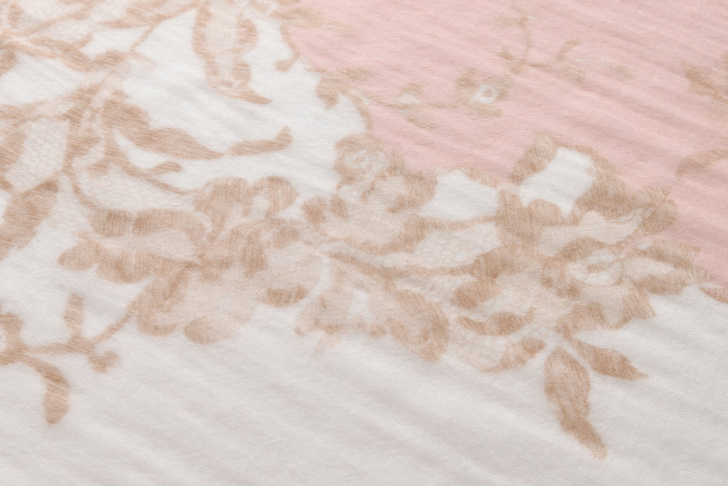Rose Watercolour Cashmere Scarf in Peach