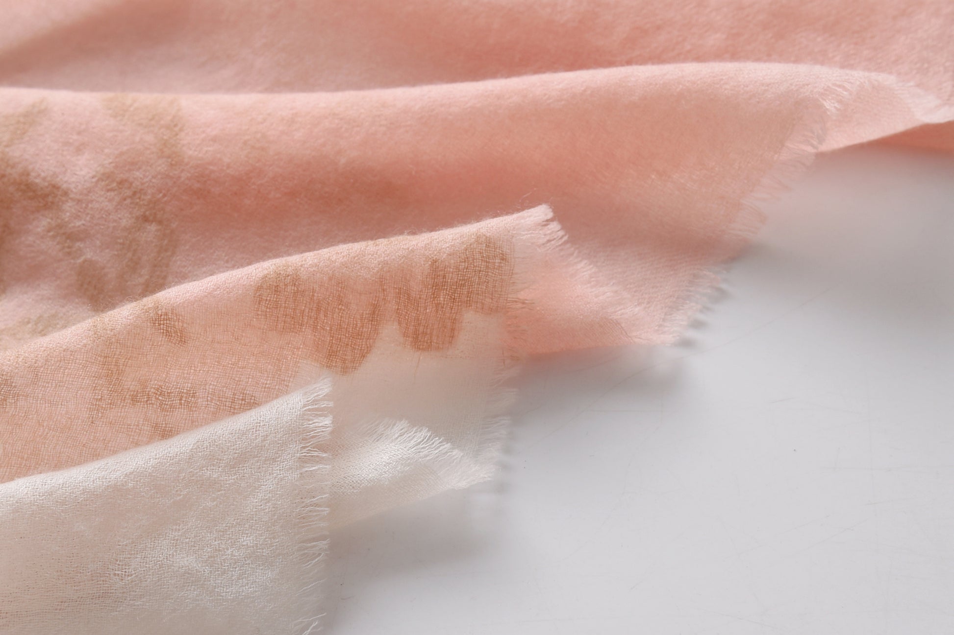 Rose Watercolour Cashmere Scarf in Peach