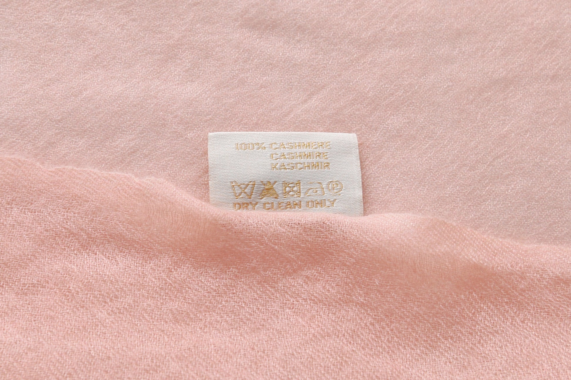Rose Watercolour Cashmere Scarf in Peach