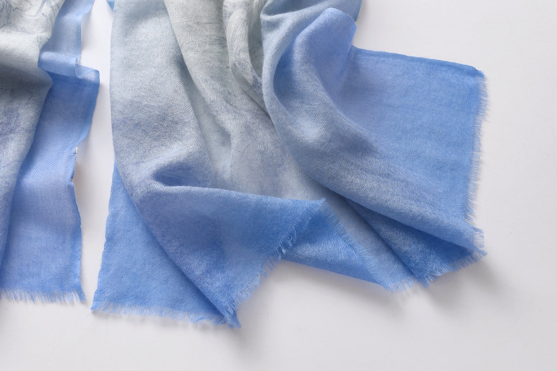 Country Life Watercolour Cashmere Scarf in Blue