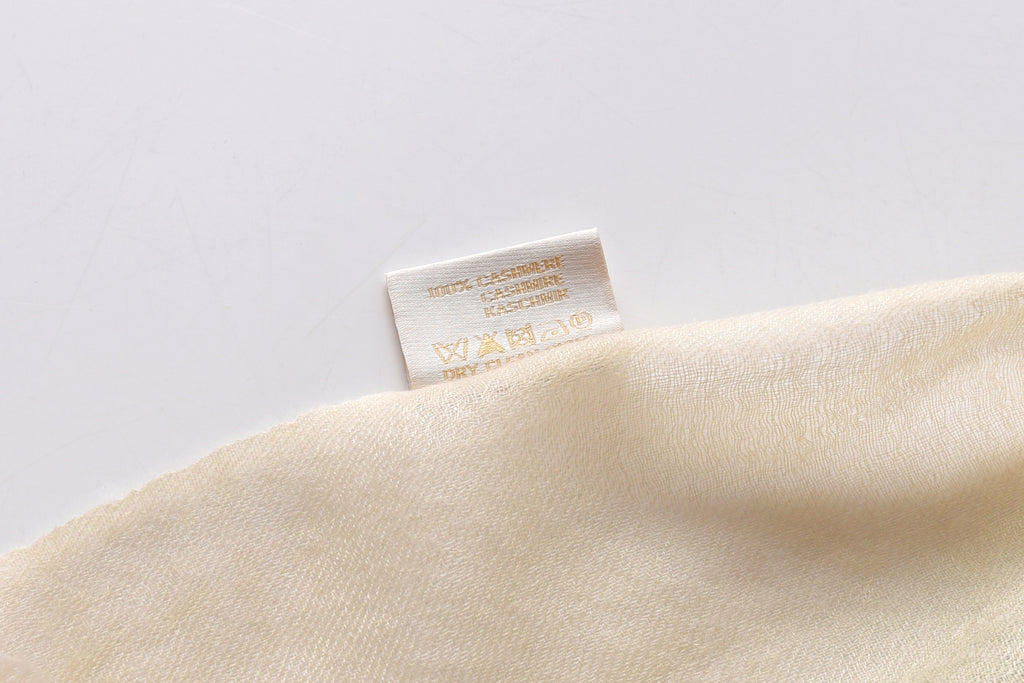 Rose Paisley Watercolour Cashmere Scarf in Green & Beige