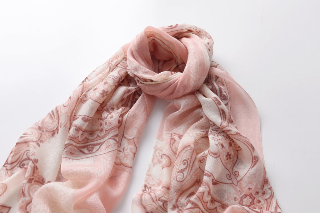 Arabesque Cashmere Scarf in Pink