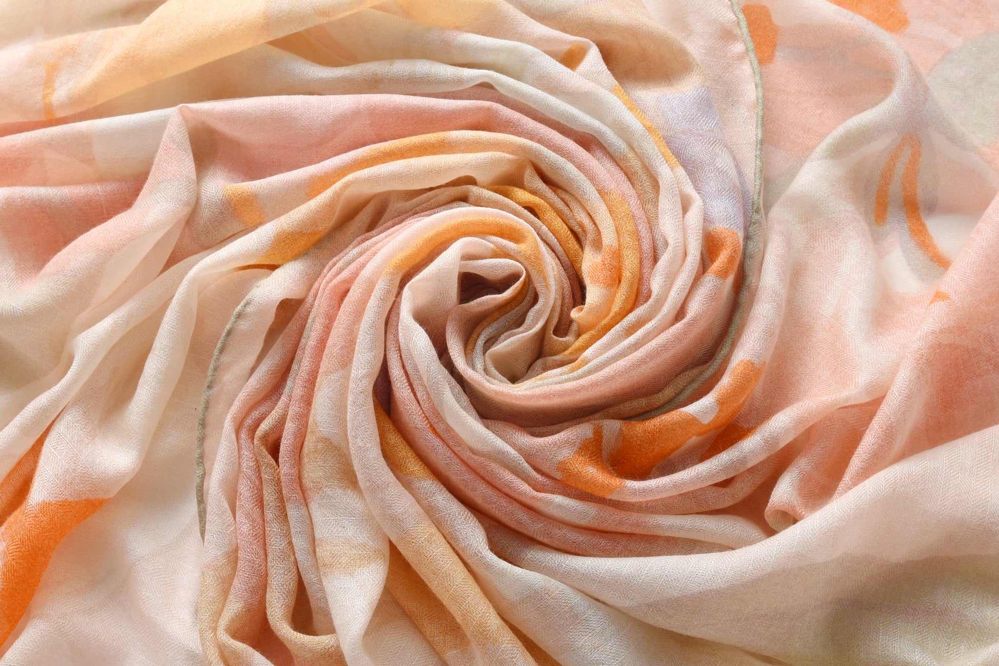 Spring Garden Cashmere Scarf in Peach