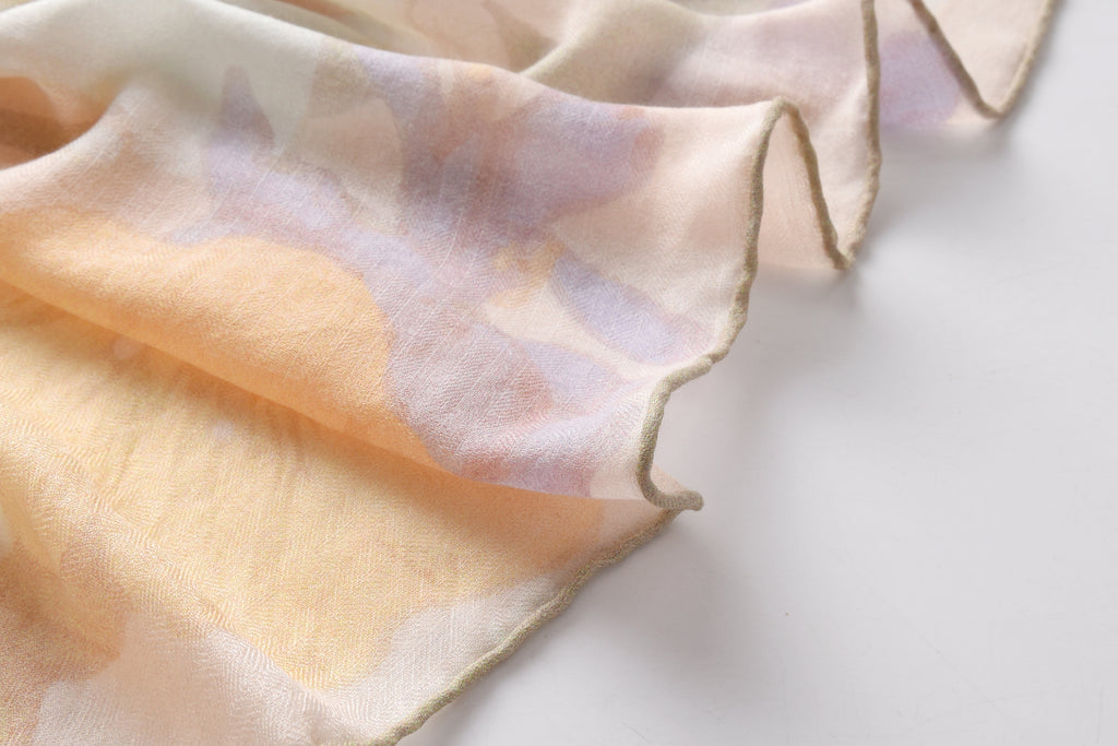 Spring Garden Cashmere Scarf in Peach