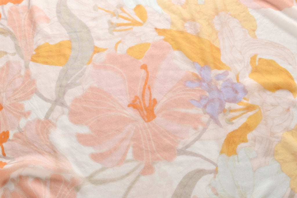 Spring Garden Cashmere Scarf in Peach