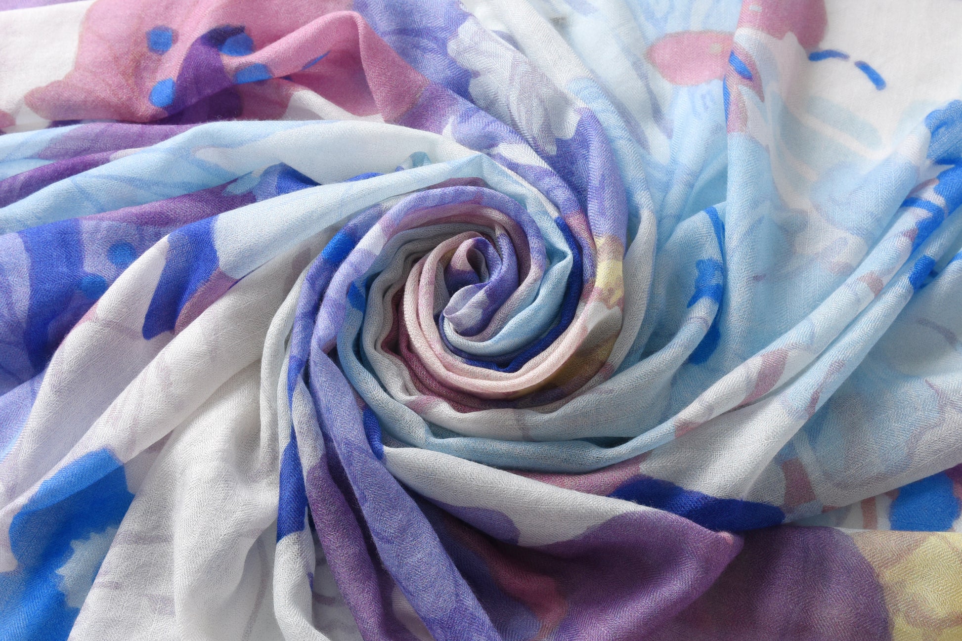 Spring Garden Cashmere Scarf in Blue